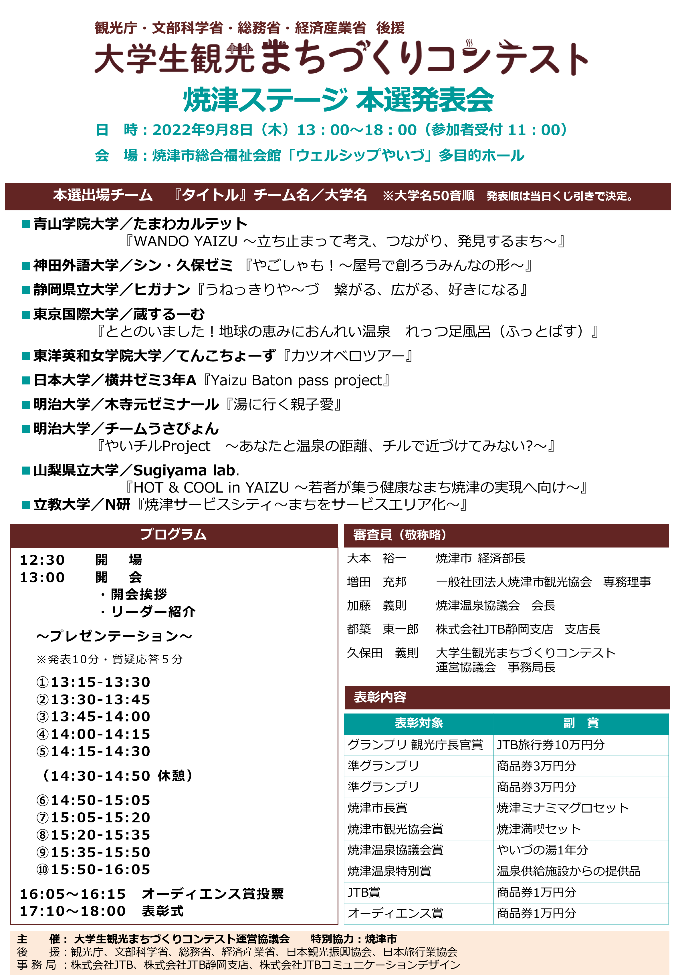 焼津ステージ本選発表会詳細